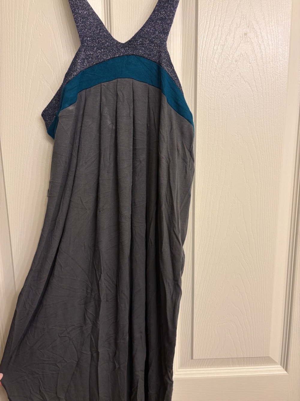 Lush Maxi Dress in Charcoal Gray, Teal & Sparkle Navy